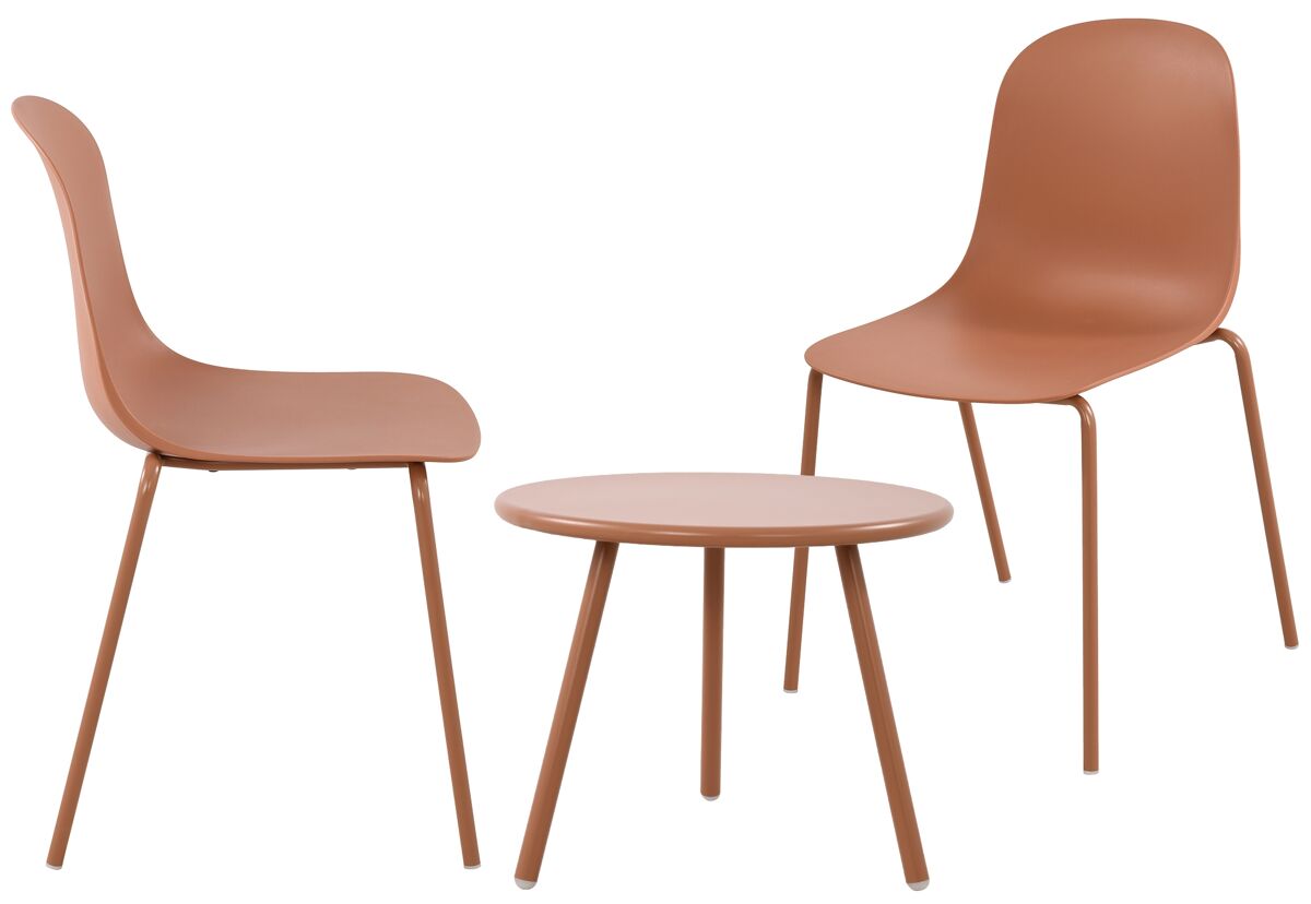 Suite de 2 plazas mindin plástico terracota 60x166x85 cm