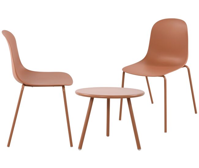 Suite de 2 plazas mindin plástico terracota 60x166x85 cm