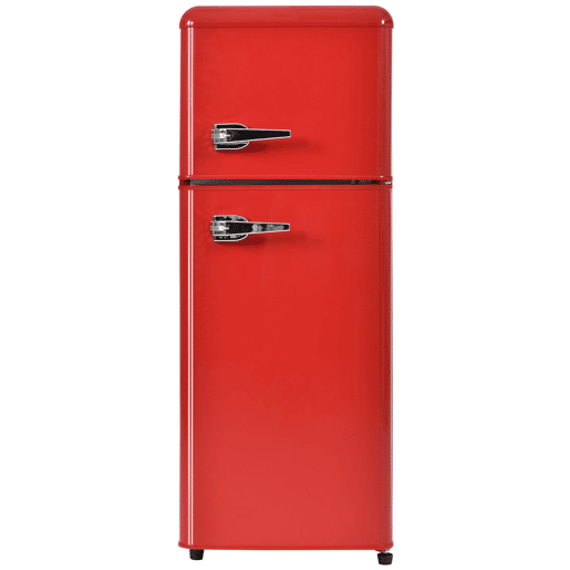 Frigorífico mini retro 105,5cm 92L de plástico com 2 portas e luz led,vermelho