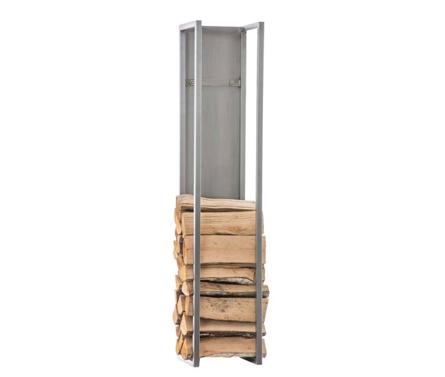 Leñero spark metal acero inoxidable 25x25x100 cm