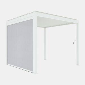 Pérgola bioclimática alumínio 3x3m V2 + 1 store 3m , Triomphe 3x3m V2+ acessórios, Branco, 301x301x250 cm