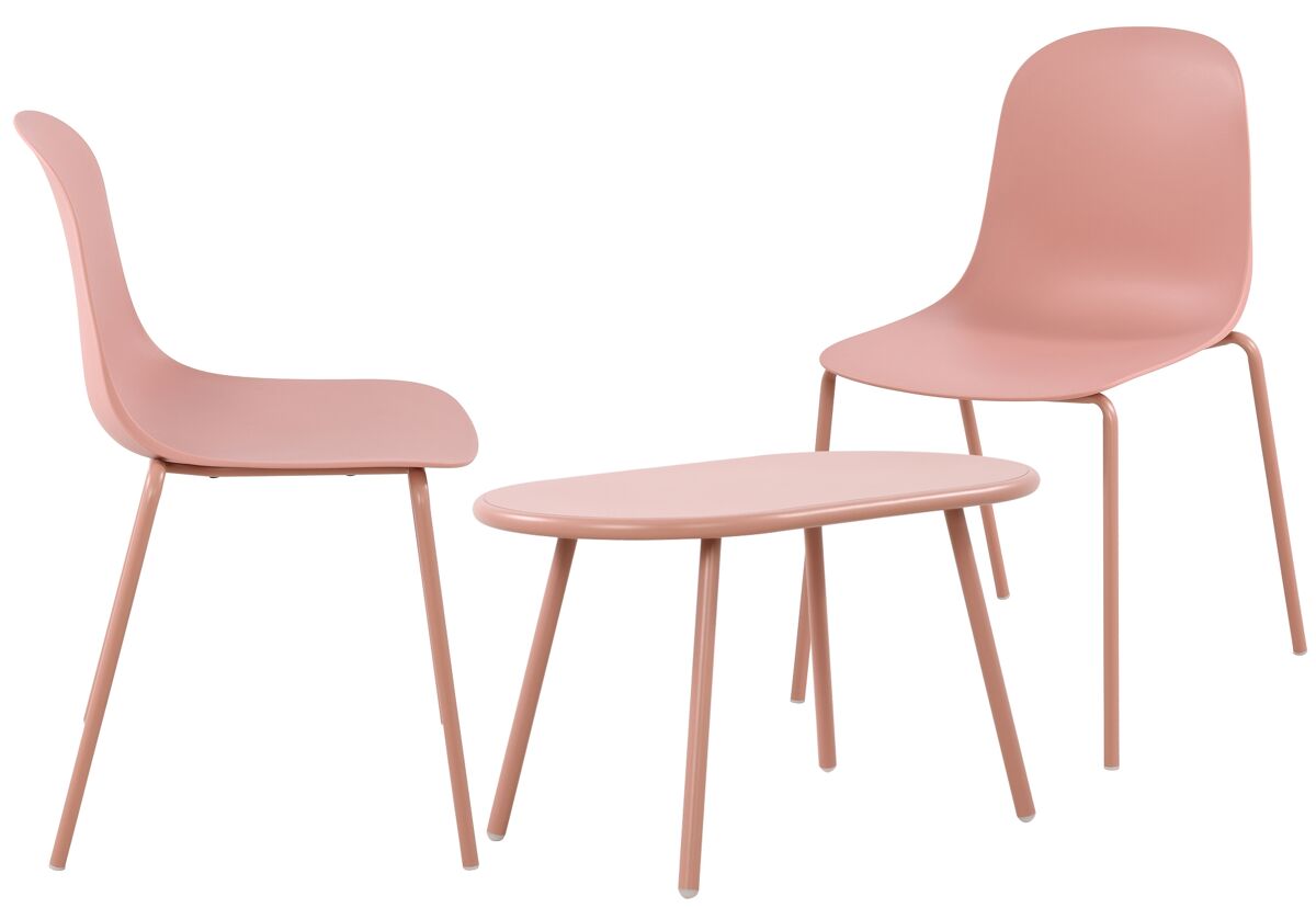 Suite de 2 plazas veldin plástico rosado 151x80x85 cm