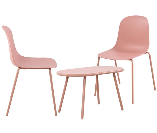 Suite de 2 plazas veldin plástico rosado 151x80x85 cm