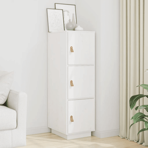 vidaXL Aparador alto 34x40x108,5 cm pinho maciço branco vidaXL Aparador alto 34x40x108,5 cm pinho maciço branco