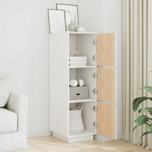 vidaXL Aparador alto 34x40x108,5 cm pinho maciço branco vidaXL Aparador alto 34x40x108,5 cm pinho maciço branco