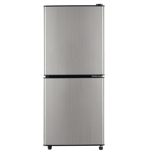 Frigorífico mini 102cm 106L de aço inoxidável com 2 portas e luz led,prateado