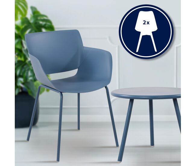 Grupo de asientos minota plástico azul 60x168x80 cm
