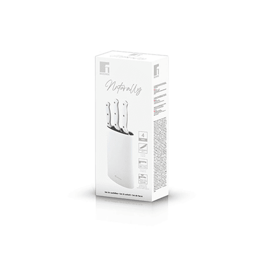 Conjunto de Facas Bergner NATURALLY BG Branco 4 Peças