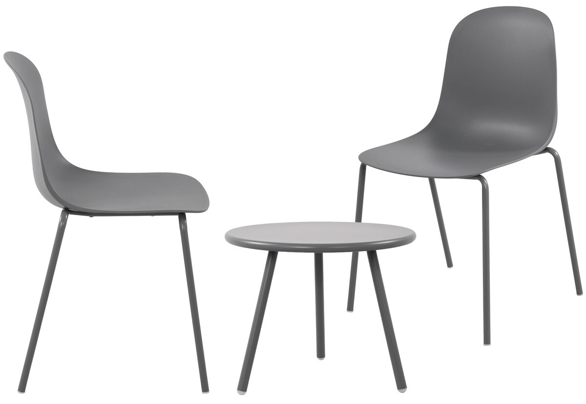 Suite de 2 plazas berdin plástico gris oscuro 50x156x85 cm