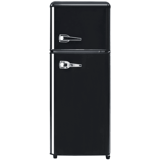 Frigorífico mini retro 105,5cm 92L de plástico com 2 portas e luz led,preto