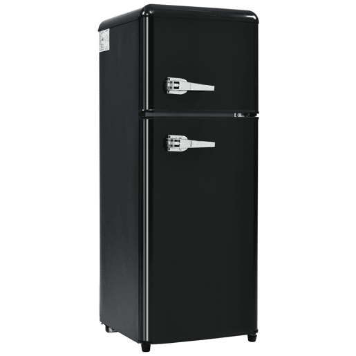 Frigorífico mini retro 105,5cm 92L de plástico com 2 portas e luz led,preto