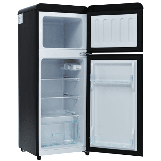Frigorífico mini retro 105,5cm 92L de plástico com 2 portas e luz led,preto