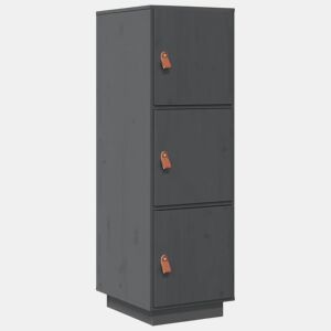 vidaXL Aparador alto 34x40x108,5 cm pinho maciço cinza