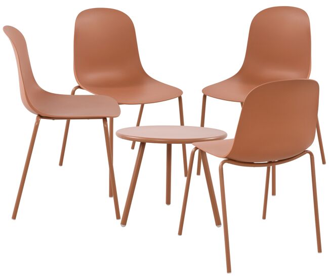 Suite de 4 plazas berdin plástico terracota 156x156x85 cm