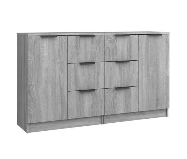 Vidaxl aparadores 2 uds madera contrachapada gris sonoma 60x30x70 cm