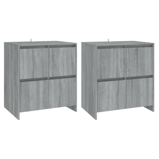 vidaXL Aparadores 2 pcs 70x41x75 cm derivados de madeira cinza sonoma vidaXL Aparadores 2 pcs 70x41x75 cm derivados de madeira cinza sonoma