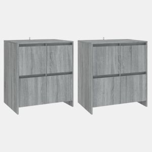 vidaXL Aparadores 2 pcs 70x41x75 cm derivados de madeira cinza sonoma