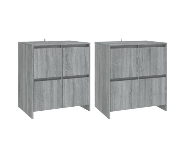 Vidaxl aparadores 2 uds madera de ingeniería gris sonoma 70x41x75 cm