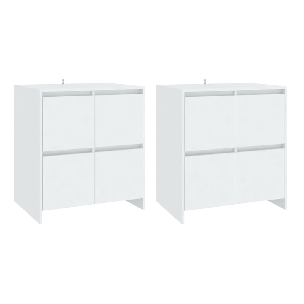Vidaxl aparadores 2 unidades madera contrachapada blanco 70x41x75 cm