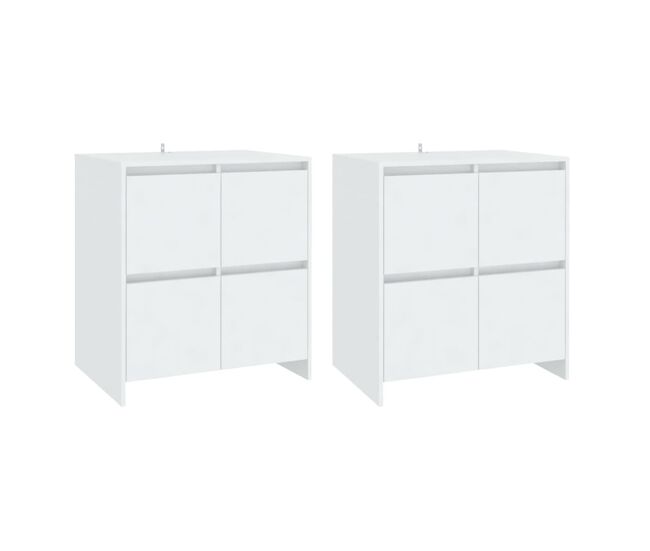 Vidaxl aparadores 2 unidades madera contrachapada blanco 70x41x75 cm