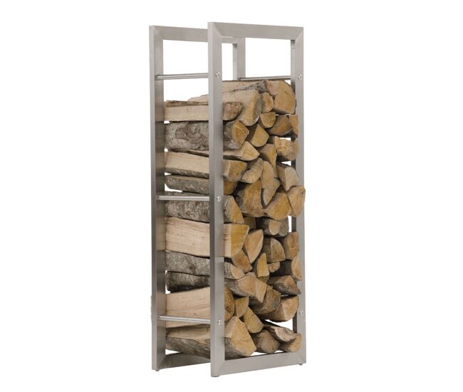 Leñero keri en acero inoxidable metal acero inoxidable 25x60x100 cm