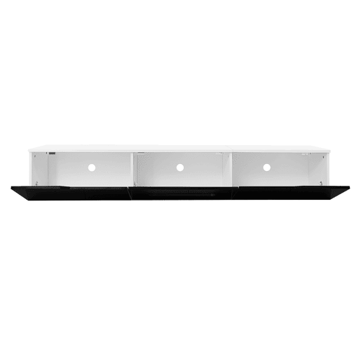 Móvel de TV 180cm de mdf e painel de partículas com 3 portas giratórias e luz led,preto