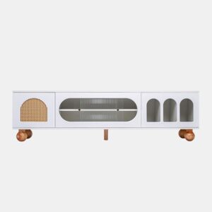 Móvel de TV 170cm de painel de partículas com 3 portas,branco