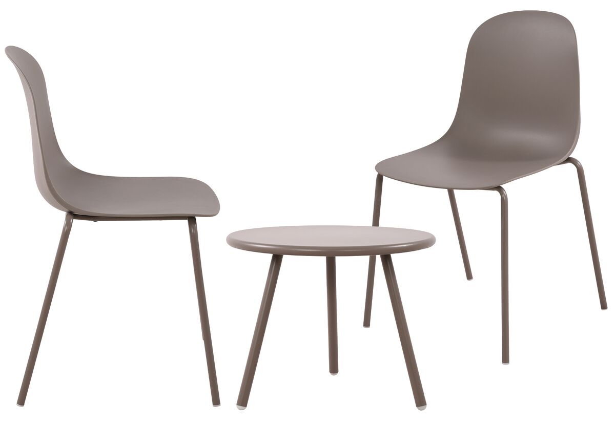 Suite de 2 plazas berdin plástico gris topo 50x156x85 cm