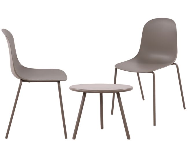 Suite de 2 plazas berdin plástico gris topo 50x156x85 cm