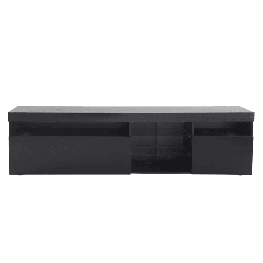 Móvel de TV 180cm de mdf com 3 portas e luz led,preto