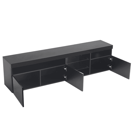 Móvel de TV 180cm de mdf com 3 portas e luz led,preto