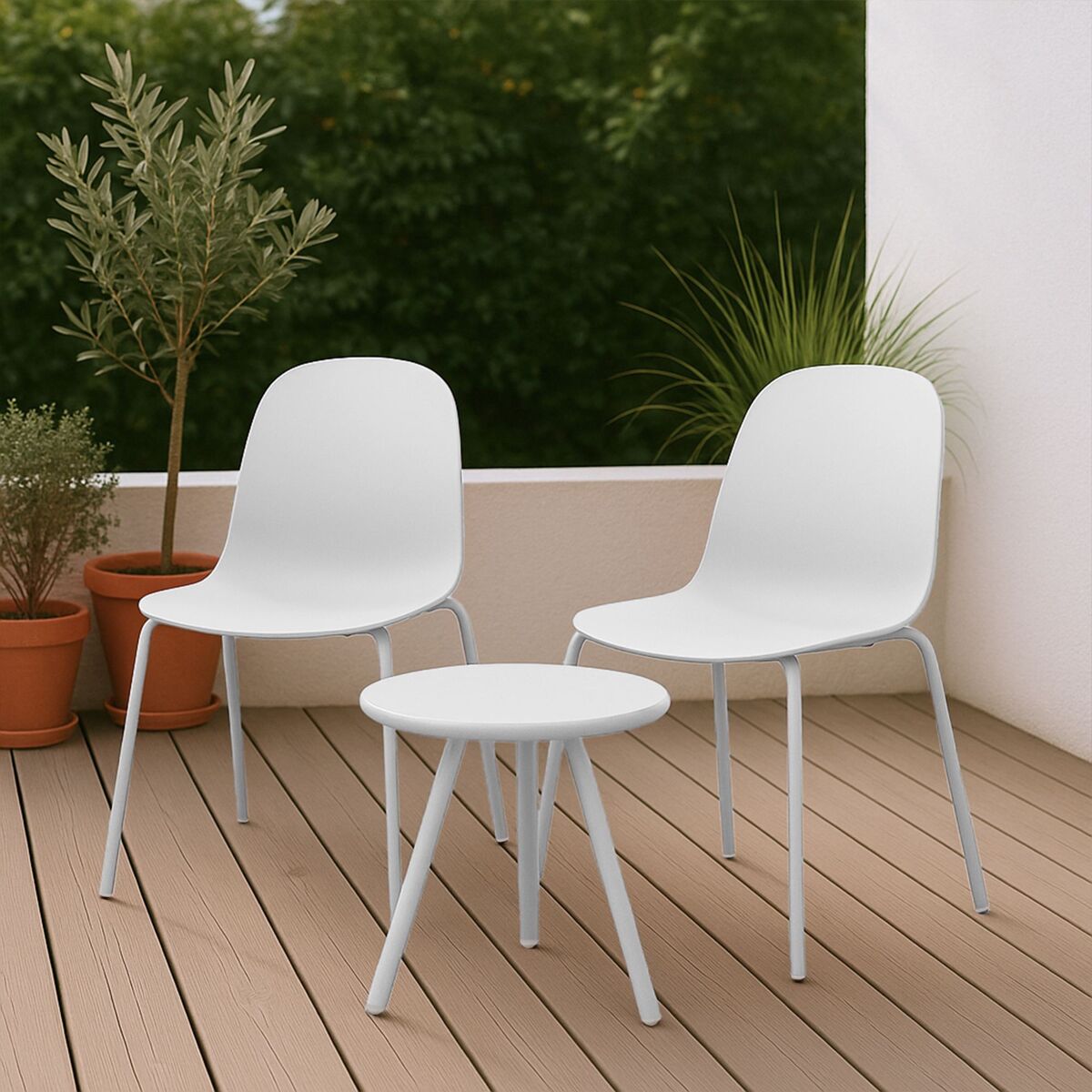 Suite de 2 plazas berdin plástico blanco 50x156x85 cm