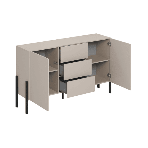Aparador Bérénice Cashmere de 2 portas e 3 gavetas
