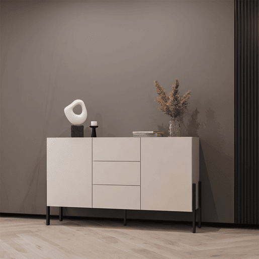 Aparador Bérénice Cashmere de 2 portas e 3 gavetas