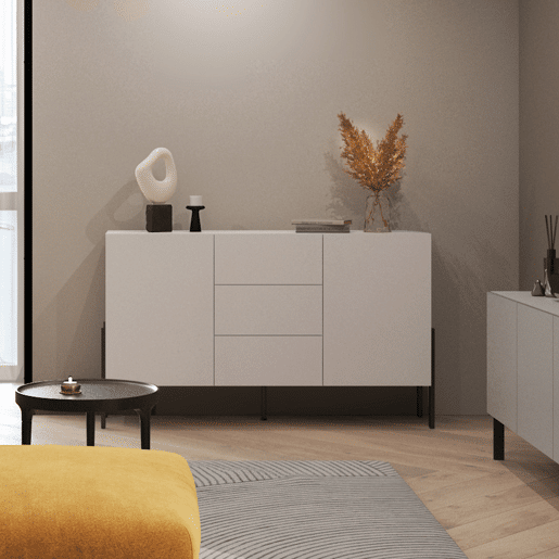 Aparador Bérénice Cashmere de 2 portas e 3 gavetas