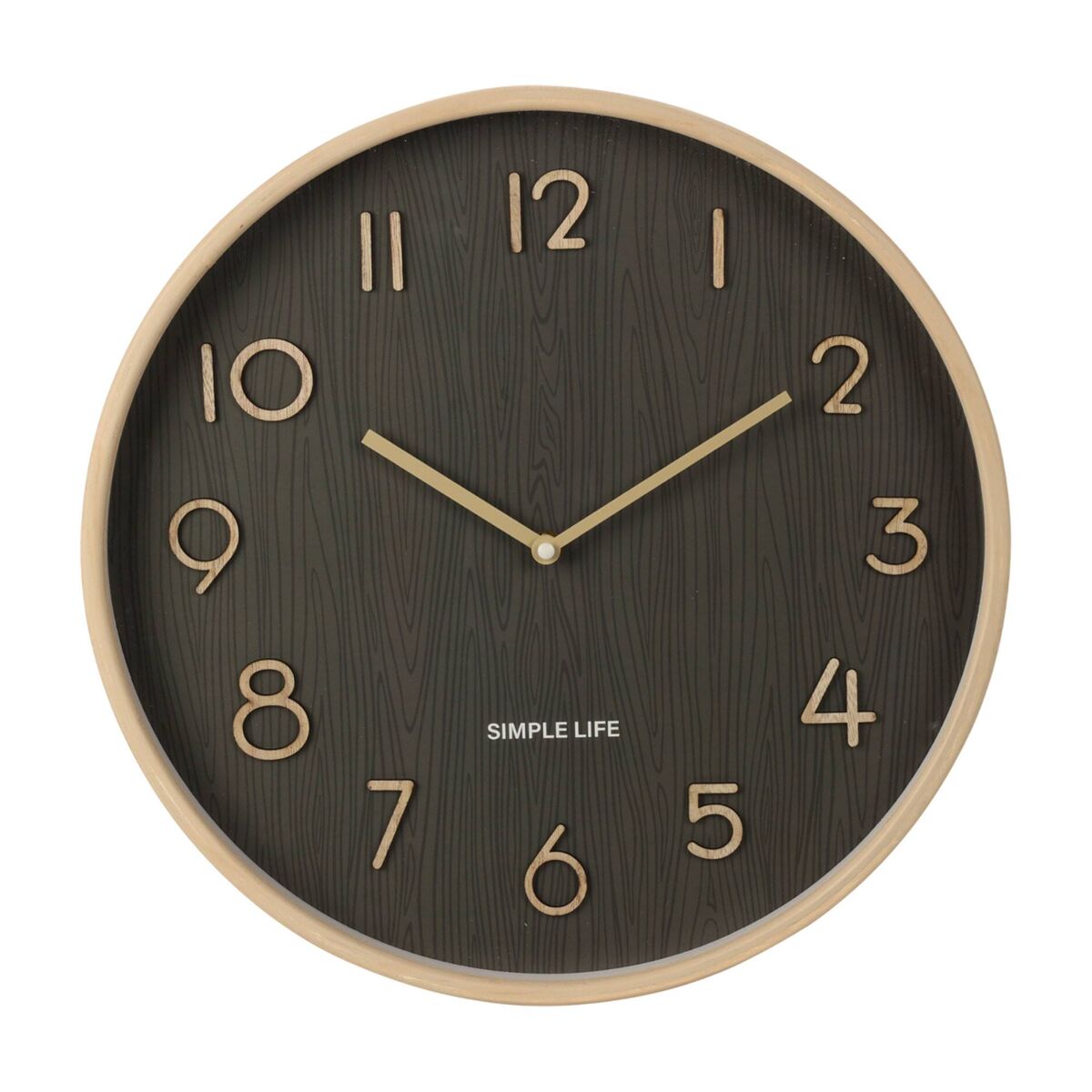 Well home reloj de pared de madera aspecto moderno color marrón oscuro ø38x5 cm
