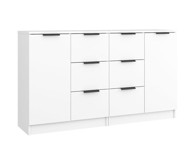 Vidaxl aparadores 2 uds madera contrachapada blanco 60x30x70 cm