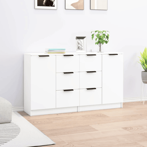 vidaXL Aparadores 2 pcs 60x30x70 cm derivados de madeira branco vidaXL Aparadores 2 pcs 60x30x70 cm derivados de madeira branco