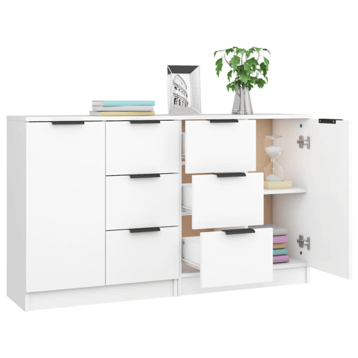 vidaXL Aparadores 2 pcs 60x30x70 cm derivados de madeira branco vidaXL Aparadores 2 pcs 60x30x70 cm derivados de madeira branco