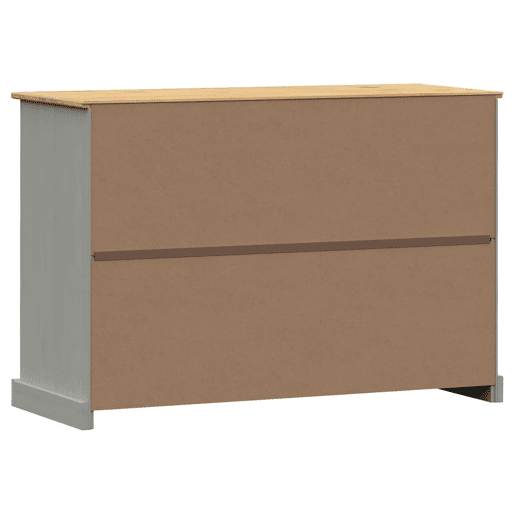 vidaXL Aparador com gavetas VIGO 113x40x75 cm pinho maciço cinzento