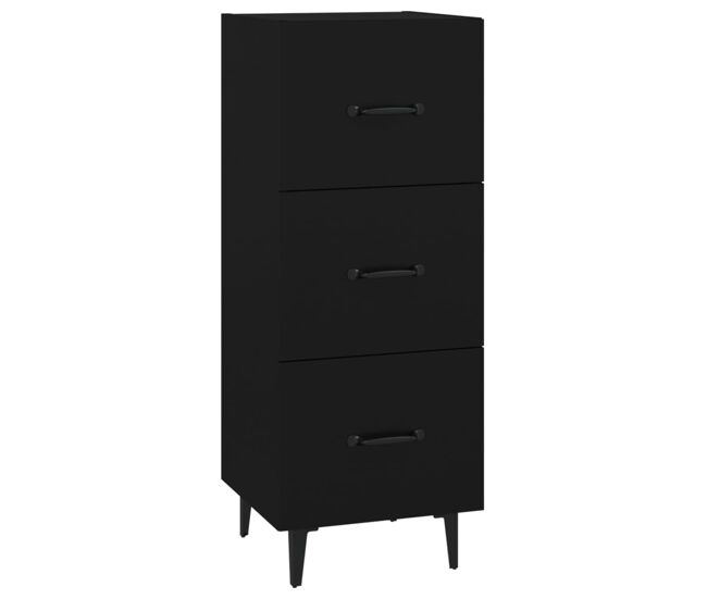 Vidaxl aparador de madera contrachapada negro 34,5x34x90 cm