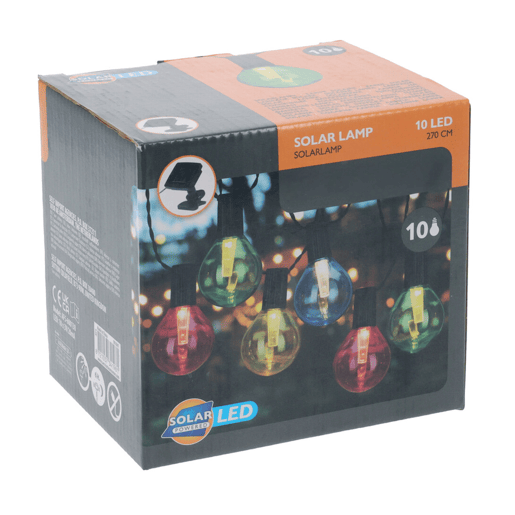 Well Home Conjunto de 10 luzes solares quentes para festas com painel de LED