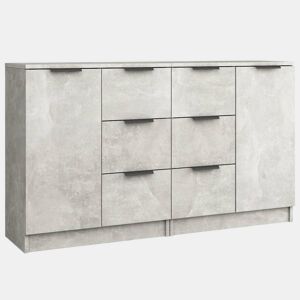 vidaXL Aparadores 2 pcs 60x30x70 cm madeira processada cinza cimento