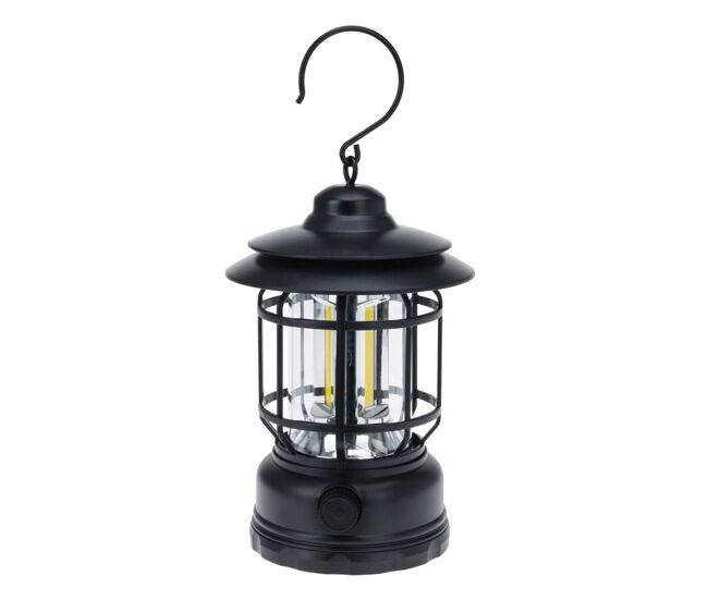 Well home luz de camping ø11,5x17,8cm con 3 bombillas y recargable por usb color negro