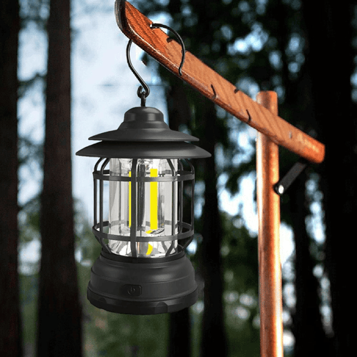 Well Home Camping Light Ø11,5x17,8cm com 3 lâmpadas e recarregável USB Cor Preto