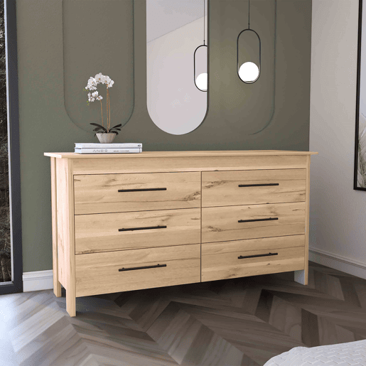 Cómoda dupla Hms em melamina com 6 gavetas