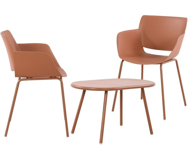 Grupo de asientos velvena plástico terracota 153x80x80 cm
