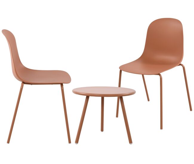 Suite de 2 plazas berdin plástico terracota 50x156x85 cm