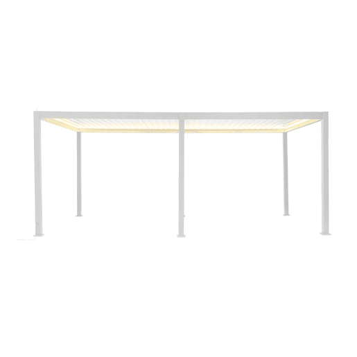 Pérgola bioclimática elétrica em alumínio 3x6m com iluminação LED, Triomphe 3x6m LED, Branco, 591x301x250 cm