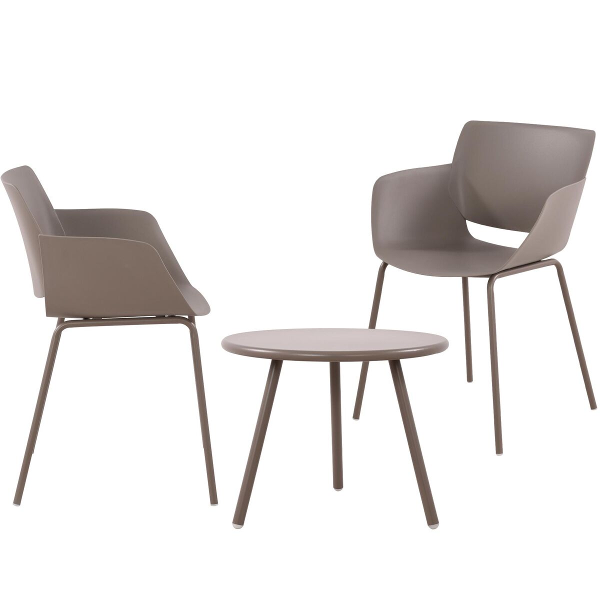 Grupo de asientos minota plástico gris topo 60x168x80 cm